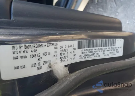 2002 Jeep Grand Cherokee Laredo from USA, damaged, VIN 1J4GW48S92C280877